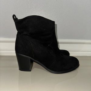 Black suede booties